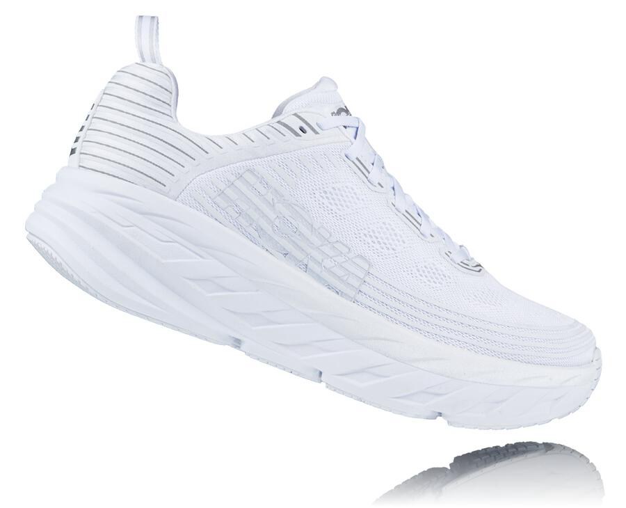 Running Shoes Mens - Hoka One One Bondi 6 - White - JUHPGFI-37